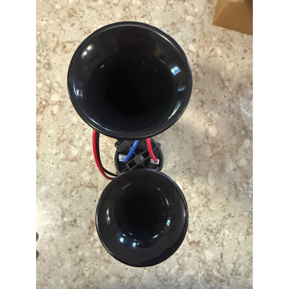 12V Dual Trumpet Air Horn Kit with 80A Relay Universal Car Truck Boat Black